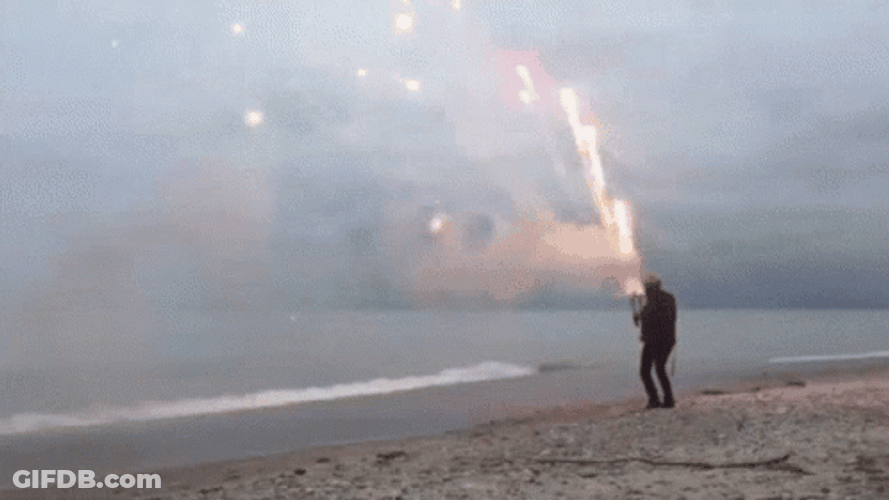 Firework In The Beach GIF