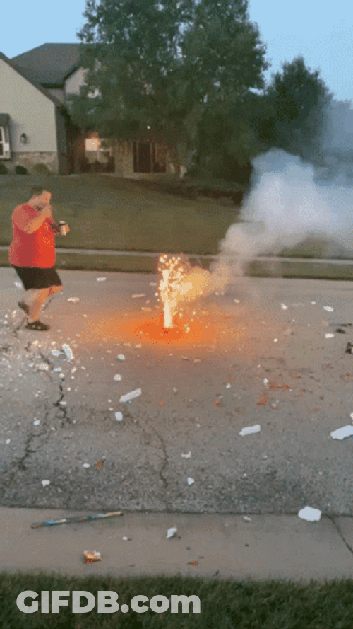 Firework In The Street Slow Motion GIF