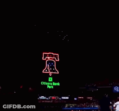 Fireworks Are Displayed Over Citizens Bank Park In Philadelphia GIF