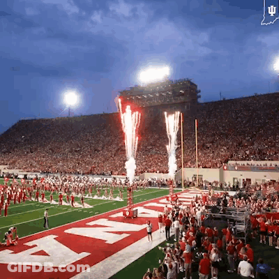 Fireworks Are Going Off In A Stadium With The Word Army On The Field GIF