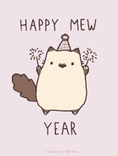 Fireworks Cat Cute Happy New Year GIF