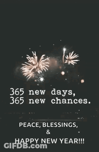 Fireworks Display 365 New Days 365 New Chances Peace Blessings Happy New Year GIF