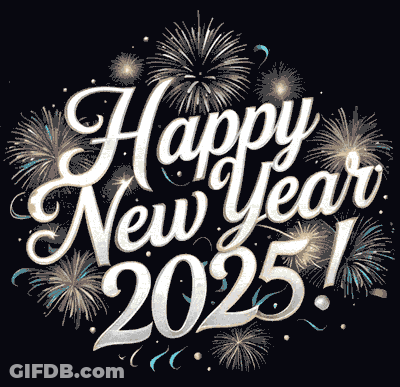 Fireworks Display Happy New Year 2025 GIF
