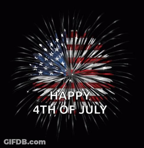 Fireworks Display Saying Happy 4Th Of July GIF