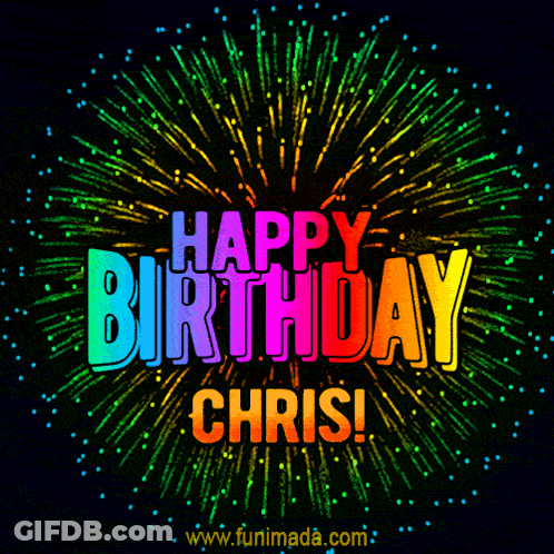 Fireworks Display Saying Happy Birthday Chris GIF