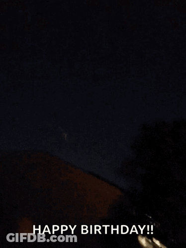 Fireworks Display Saying Happy Birthday GIF
