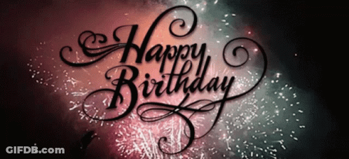 Fireworks Display Saying Happy Birthday GIF