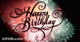 Fireworks Display Saying Happy Birthday GIF