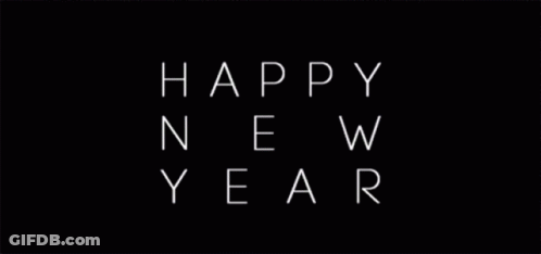 Fireworks Display Saying Happy New Year GIF