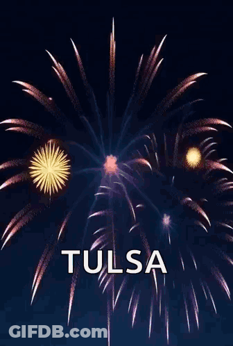 Fireworks Display Saying Happy New Year Tulsa GIF