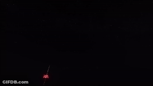 Fireworks Display With Box Of Fireworks GIF