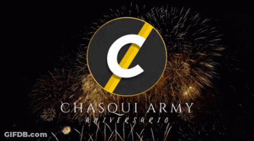 Fireworks Display With Chase Army Logo GIF