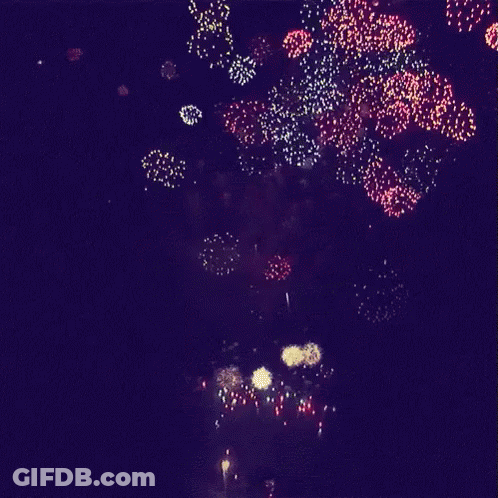 Fireworks Exploding At Night GIF