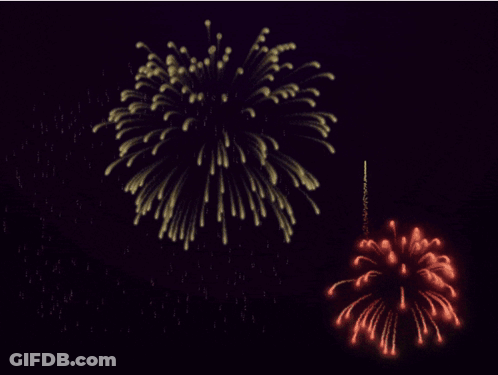 Fireworks Exploding In Dark GIF