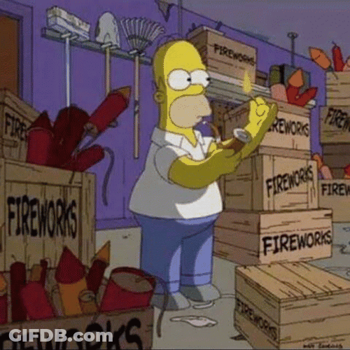 Fireworks Fail Homer Simpson Factory GIF