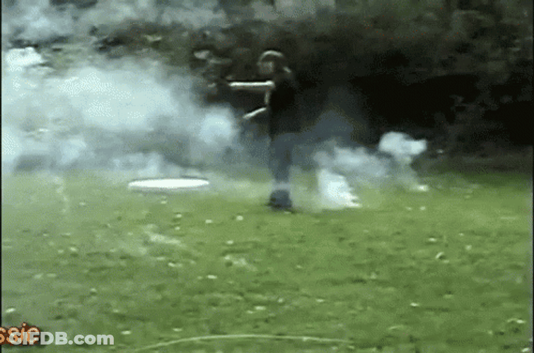 Fireworks Fail Man Hit On The Face GIF