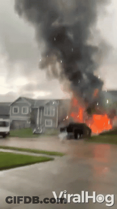 Fireworks Fail Set House On Fire GIF