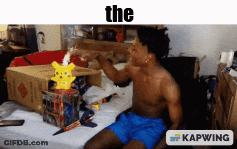Fireworks Fail Stuck On Pikachu Head GIF