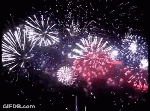 Fireworks Flying In Night Sky GIF