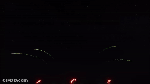 Fireworks Going Off In Dark GIF