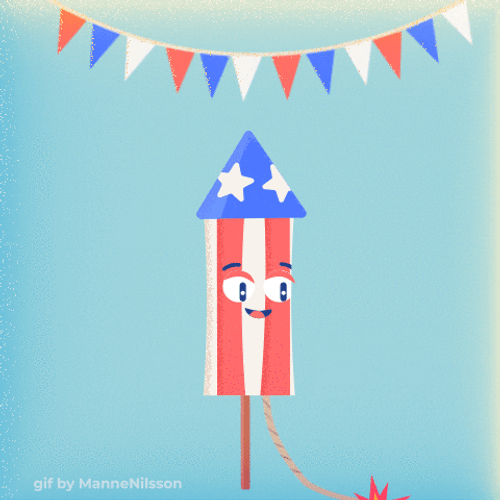 Fireworks Hello July Part GIF