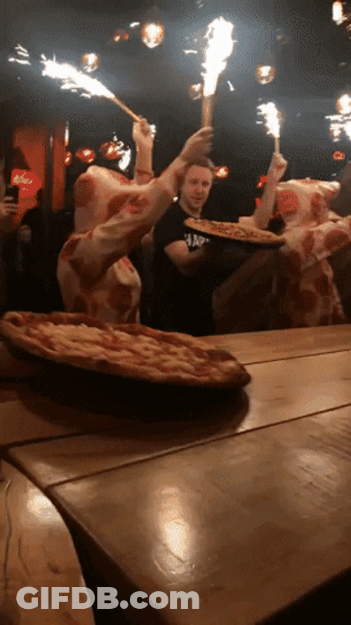 Fireworks Massive Pizza Party GIF