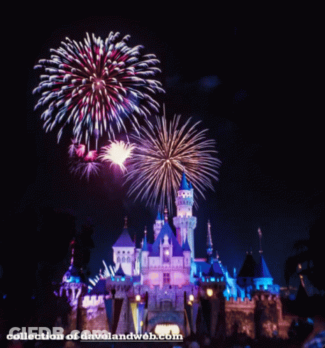 Fireworks Over Castle GIF