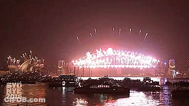 Fireworks Over Sydney Harbour Bridge GIF