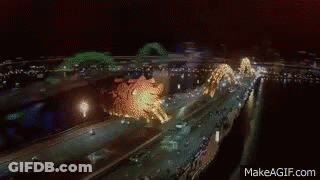 Fireworks Over Water GIF