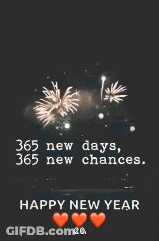 Fireworks With 365 New Days GIF