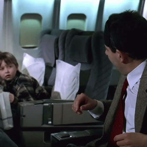 First Class Flight Mr. Bean Turbulence Meme GIF