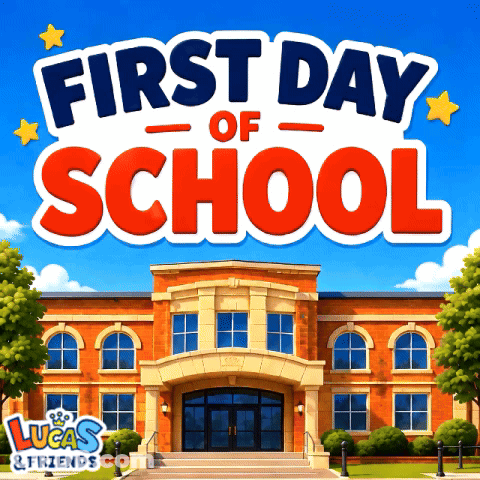 First Day Of School Brick Building Advertisement GIF