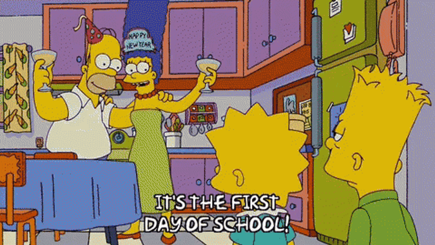 First Day Of School Homer Woohoo GIF