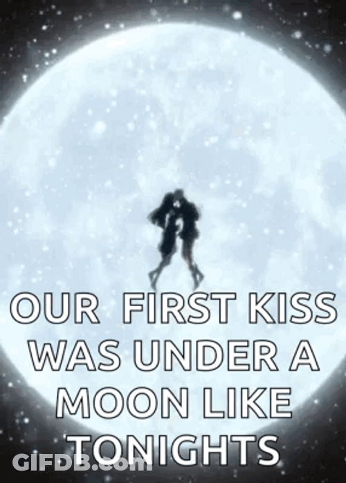 First Kiss Under The Moon GIF