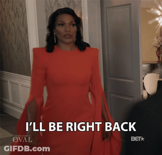 First Lady Victoria Franklin Ill Be Right Back GIF