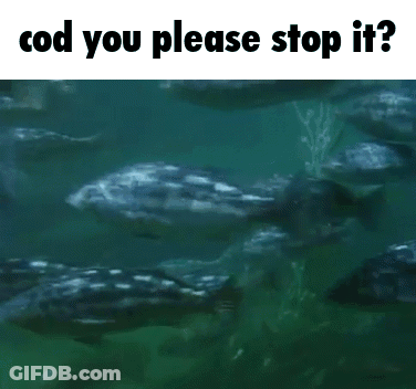 Fish Swimming With Cod You Please Stop It GIF