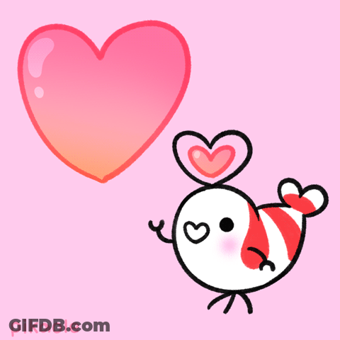 Fish With Hearts On Head Saying Pikaole GIF