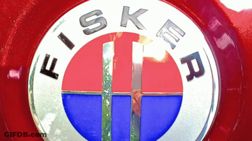 Fisker Emblem On Red Background GIF