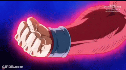 Fist Saying Super Dragon Ball Heroes On Purple GIF