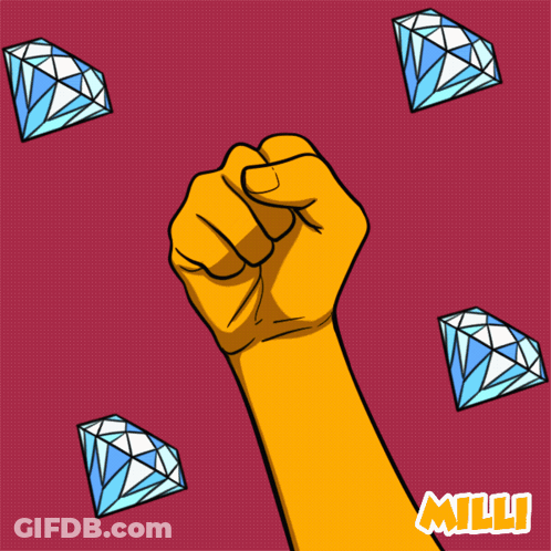 Fist Surrounded By Diamonds And Milly GIF