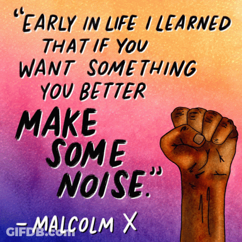 Fist With Malcolm X Quote GIF