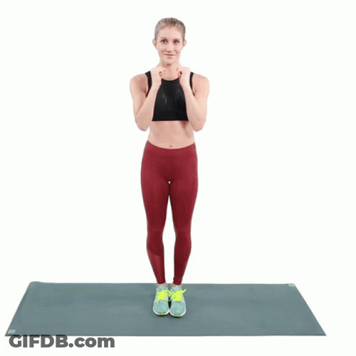 Fit Girl Side Lunge GIF