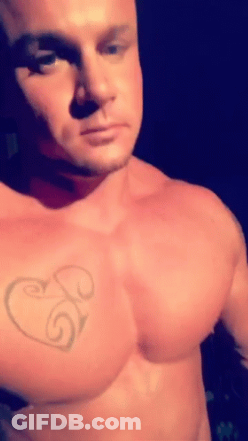 Fit  Muscled Guy FlexMan Boobs GIF