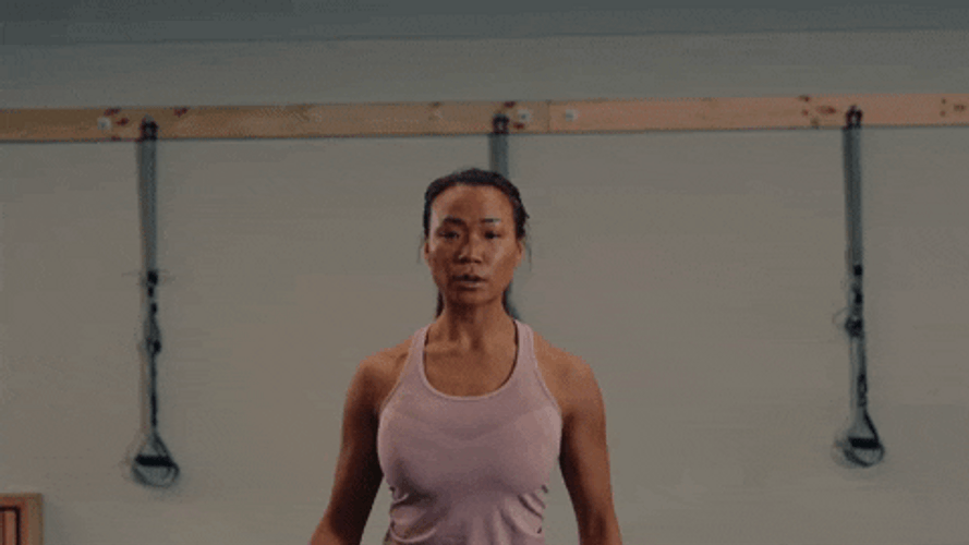 Fit Woman Lunge Workout GIF