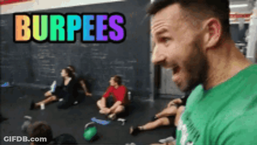 Fitness Trainer Clapping Burpee Exercise GIF