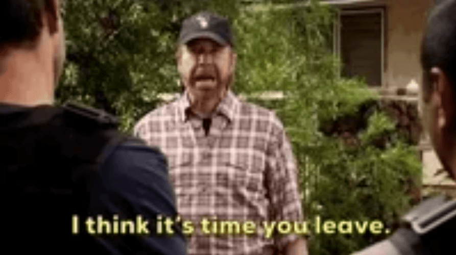 Five-0 Chuck Norris Thumbs Up Time Leave GIF