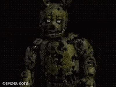 Five Nights At Freddy's Character Standing In Dark Room GIF