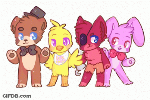 Five Nights At Freddy's Characters Chica And Bonnie GIF