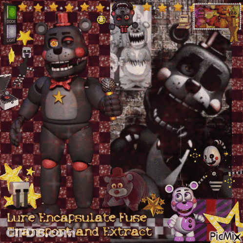Five Nights At Freddy's Collage Lure Encapsulate Fuse Transport Extract GIF