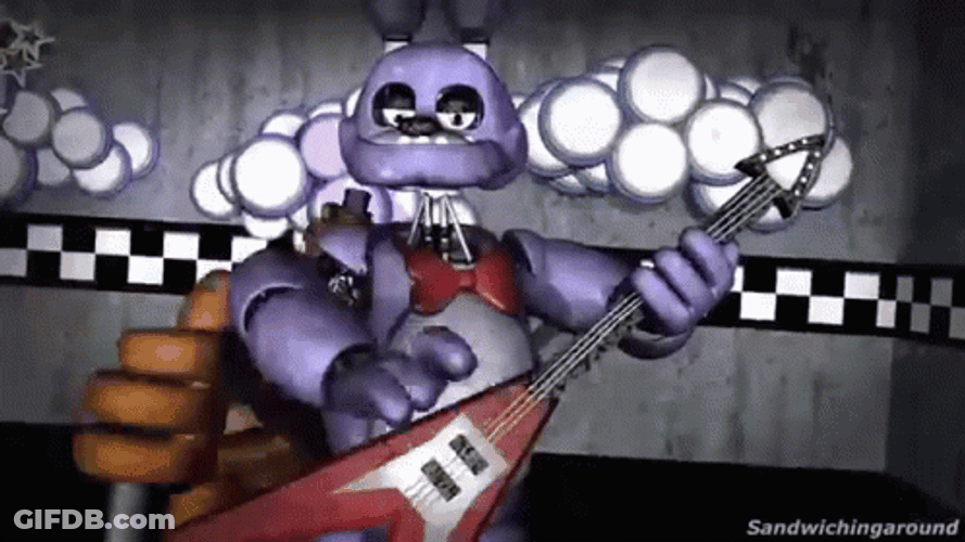 Five Nights At Freddy's Freddy Frostbear Playing Guitar GIF